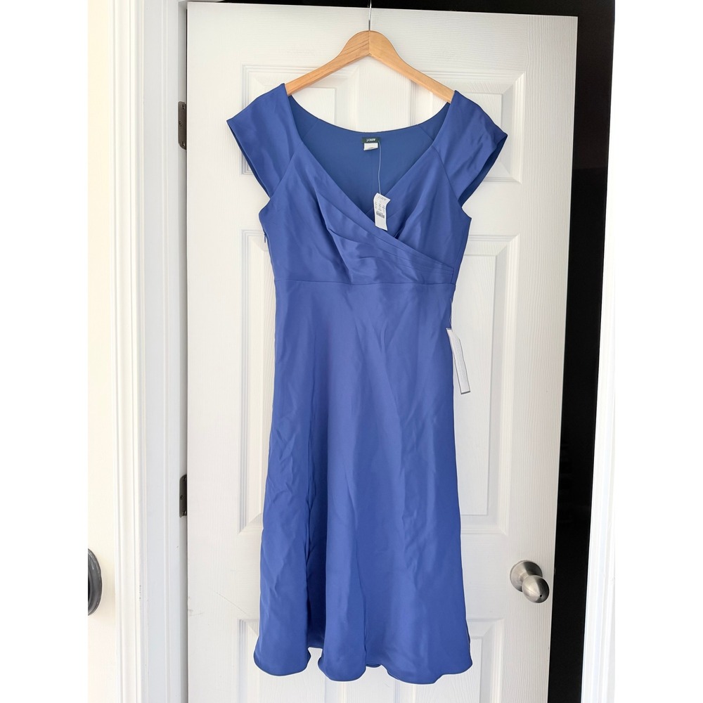 J.Crew Special Events & Parties Silk Blue Midi Dress Classic Sophisticated